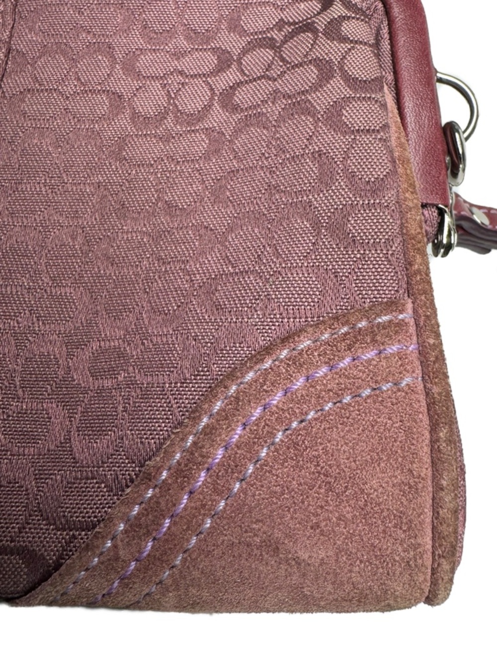 Coach Purple Signature Kisslock Wristlet Pouch Y2K Coin Purse  Bag - Picture 8 of 16